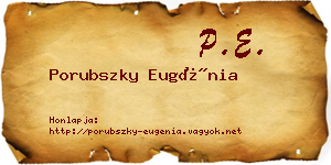 Porubszky Eugénia névjegykártya